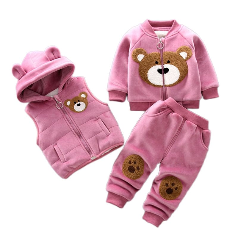 Babies' Fleece Clothing Set: Jacket, Vest and Pants for Boys and Girls 
