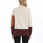 Load image into Gallery viewer, &quot;Women&#39;s Maternity Turtleneck Sweater - Long Sleeved Color Block Kn
