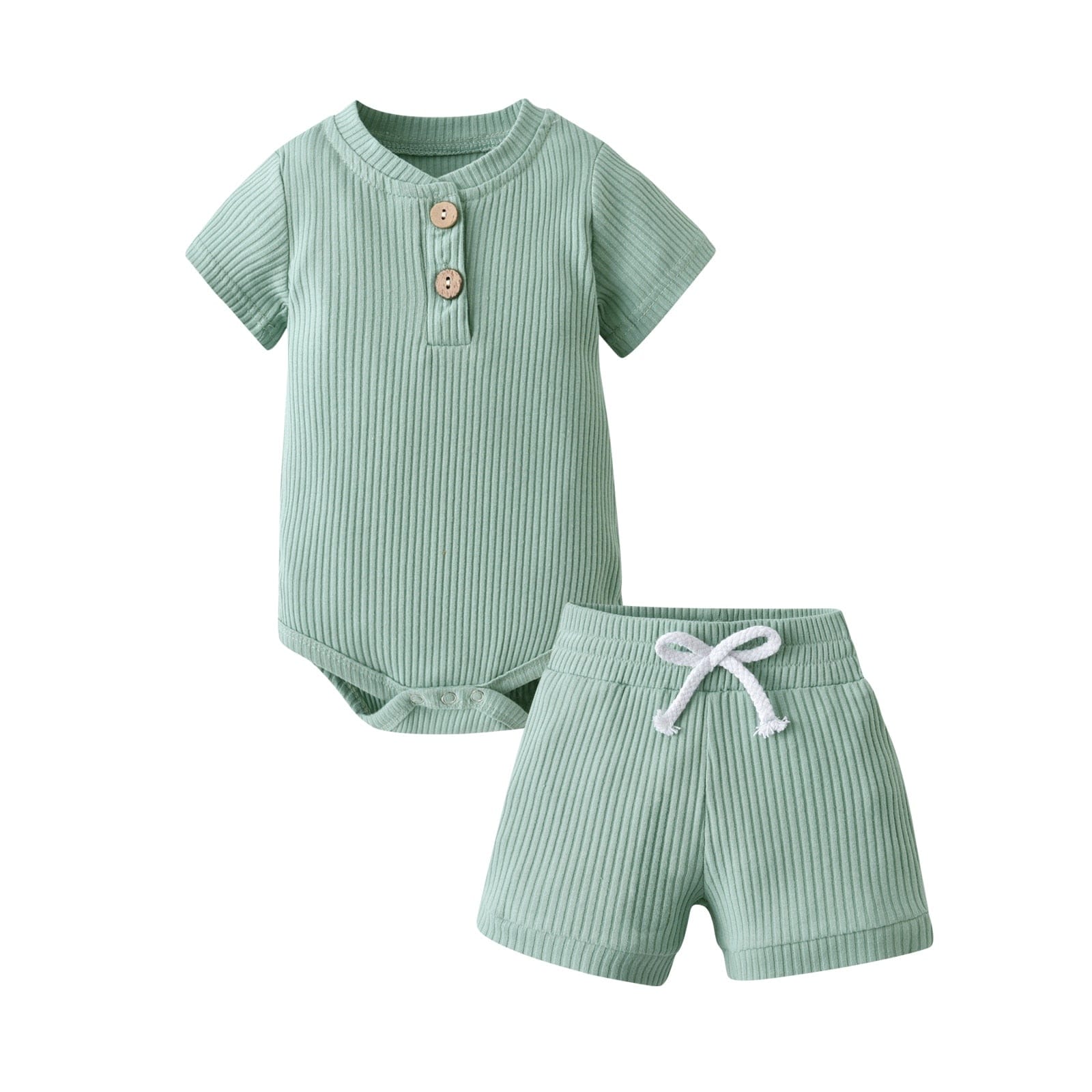 Cotton Ribbed Bodysuit and Pants Set for Babies: Comfortable and Stylish 