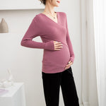 Load image into Gallery viewer, Maternity Knitted Sweater for Autumn and Winter: Cross Body V-Neck Design
