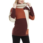 Load image into Gallery viewer, &quot;Women&#39;s Maternity Turtleneck Sweater - Long Sleeved Color Block Kn
