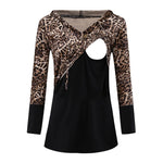 Load image into Gallery viewer, Expertly Designed Breastfeeding Women&#39;s Leopard-Print Hoodie: Maximize Comfort and Style
