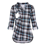 Load image into Gallery viewer, Ultimate Convenience: Expertly-Designed Nursing Shirt with Long Sleeves &amp; Stripes for
