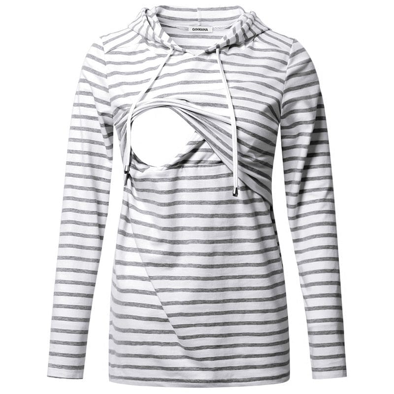 Maternity Long-Sleeved Hooded Nursing Sweatshirt for Ultimate Comfort: A Must-Have