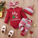 Load image into Gallery viewer, Ultimate Festive Style: My First Christmas Baby Onesie and Matching Pants Set - Perfect
