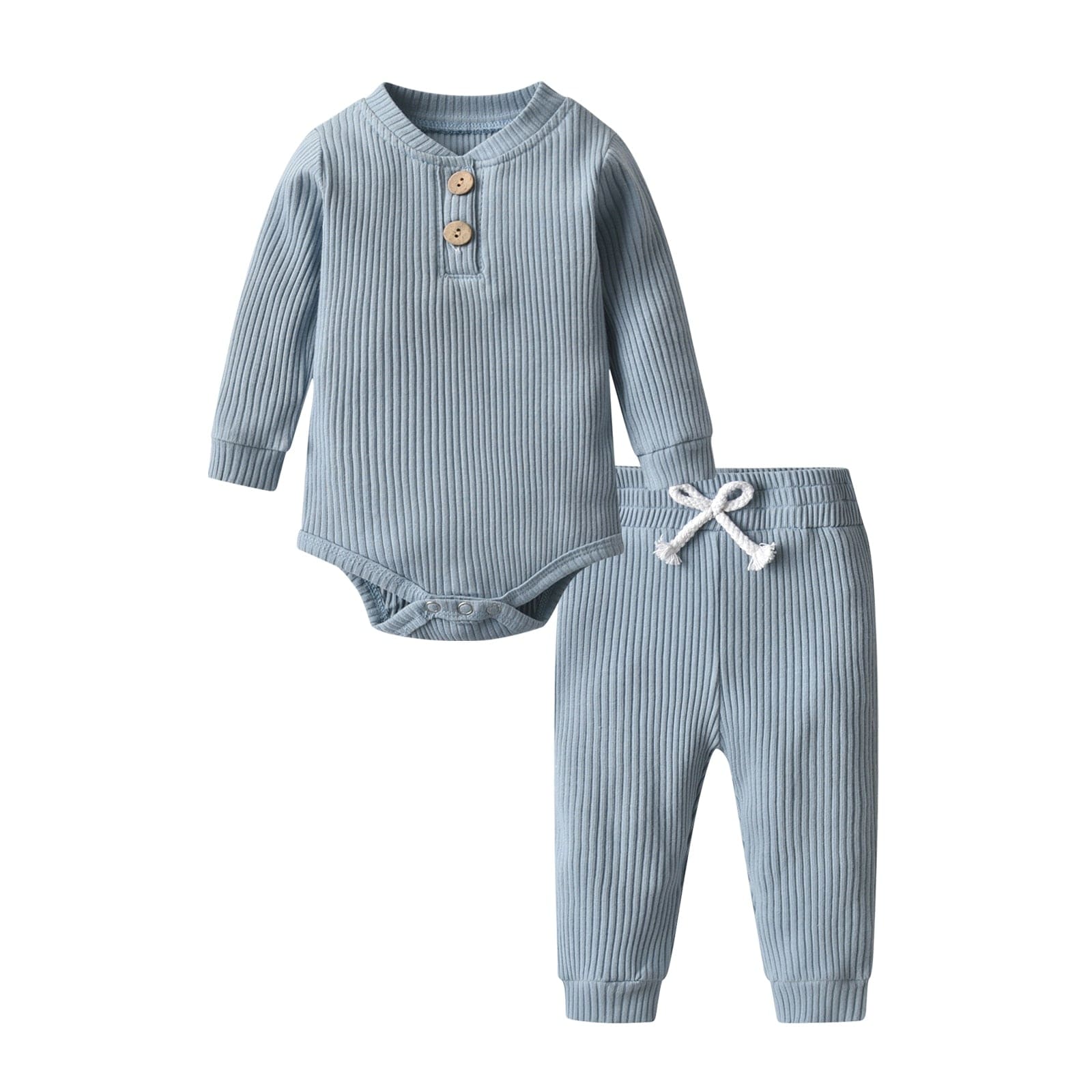 Cotton Ribbed Bodysuit and Pants Set for Babies: Comfortable and Stylish 
