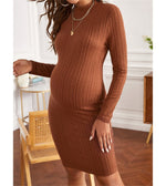 Load image into Gallery viewer, Maternity Dress Long Sleeves and Ribbed
