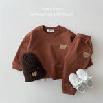 Load image into Gallery viewer, Adorable Baby Tracksuit Set with Cute Bear Embroidery for Boys or Girls
