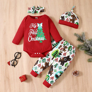 Ultimate Festive Style: My First Christmas Baby Onesie and Matching Pants Set - Perfect
