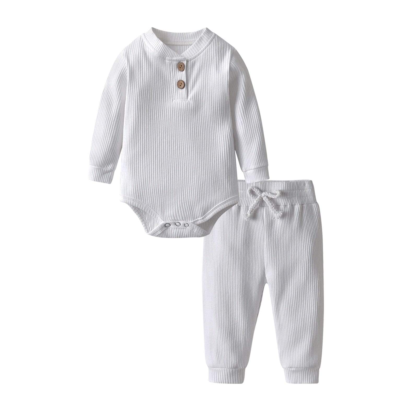 Cotton Ribbed Bodysuit and Pants Set for Babies: Comfortable and Stylish 