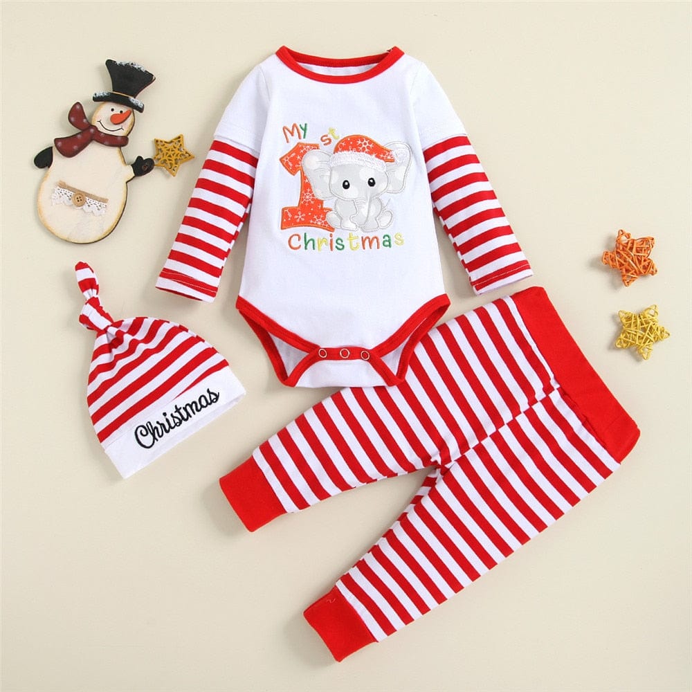 Ultimate Festive Style: My First Christmas Baby Onesie and Matching Pants Set - Perfect