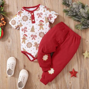 Ultimate Festive Style: My First Christmas Baby Onesie and Matching Pants Set - Perfect