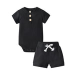 Load image into Gallery viewer, Cotton Ribbed Bodysuit and Pants Set for Babies: Comfortable and Stylish 
