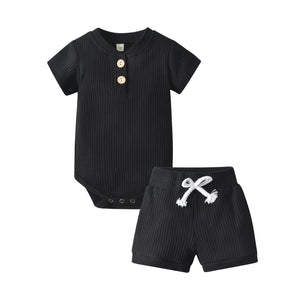Cotton Ribbed Bodysuit and Pants Set for Babies: Comfortable and Stylish 