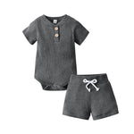 Load image into Gallery viewer, Cotton Ribbed Bodysuit and Pants Set for Babies: Comfortable and Stylish 
