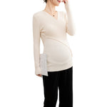 Load image into Gallery viewer, Maternity Knitted Sweater for Autumn and Winter: Cross Body V-Neck Design
