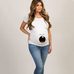Load image into Gallery viewer, &quot;White Loading Maternity T-Shirt, comfortable top for mothers-to-be

