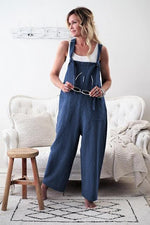Load image into Gallery viewer, Maternity Loose Pants with Strap Belt and Bib Overalls - Stylishly Comfortable for the Active Mom
