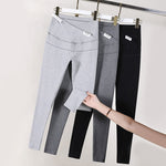 Load image into Gallery viewer, 95% Cotton V Low Waist Maternity Skinny Leggings - Optimal Comfort for Expecting

