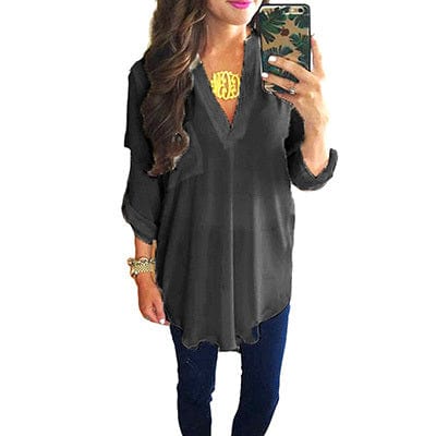 Maternity V-Neck Chiffon Blouse - Essential for Elevating Your Pregnancy