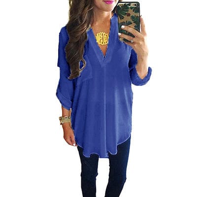 Maternity V-Neck Chiffon Blouse - Essential for Elevating Your Pregnancy