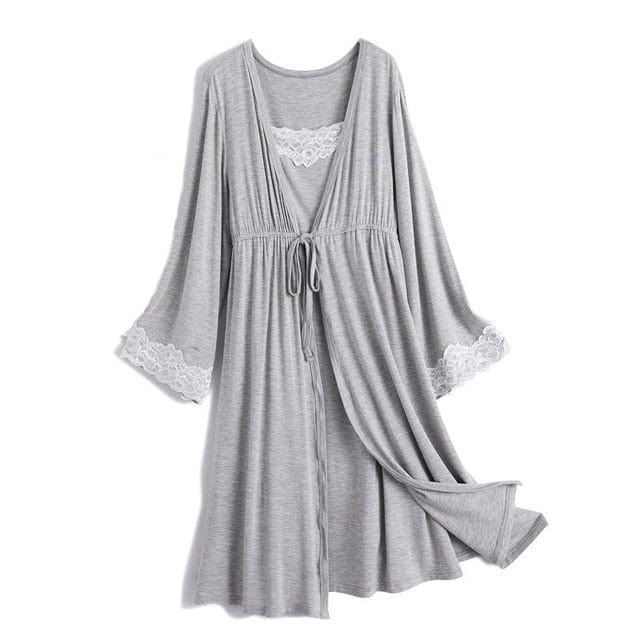 2-Piece Maternity Pajama Set with Bra - Comfortable and Stylish Night