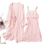 Load image into Gallery viewer, Maternity Pajama Set with Coordinating Bra for Ultimate Comfort and Style during Pregnancy
