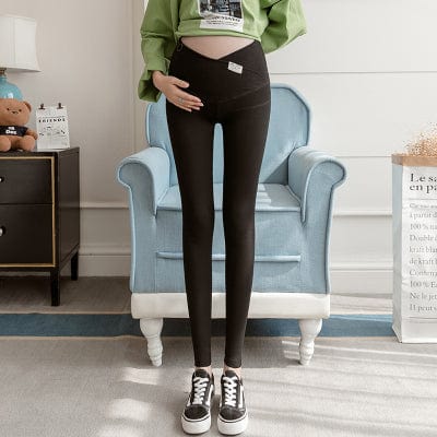 95% Cotton V Low Waist Maternity Skinny Leggings - Optimal Comfort for Expecting