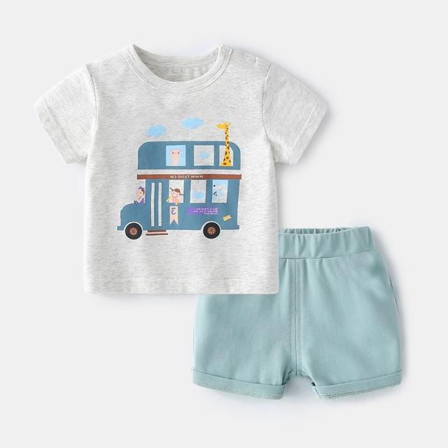 Cotton Leisure Sports Baby Boy T-shirt + Shorts Sets