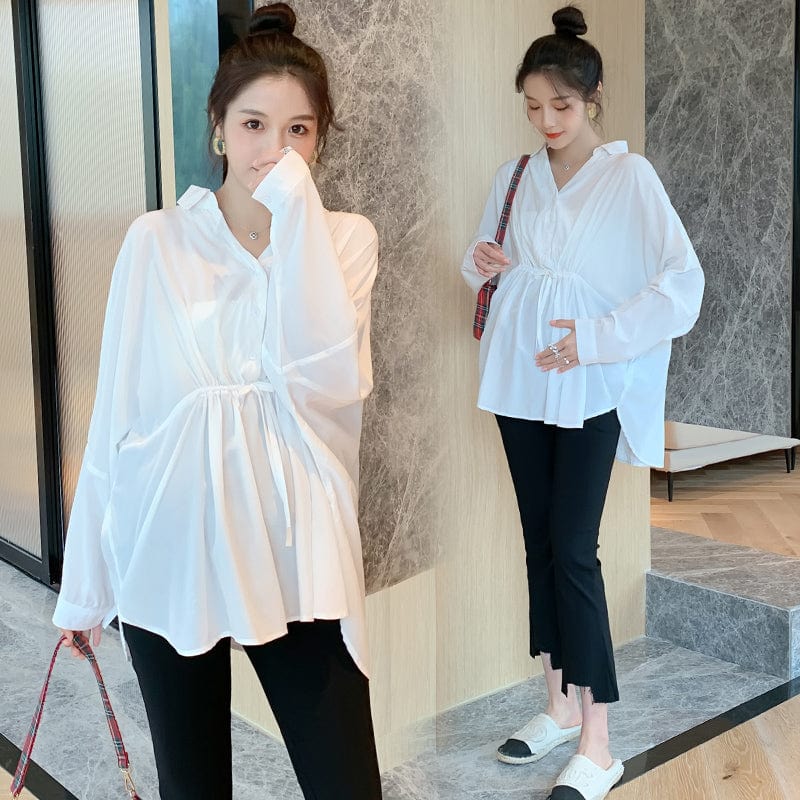 Premium White Cotton Maternity Blouse: Elevate Your Style with Comfort and Elegance