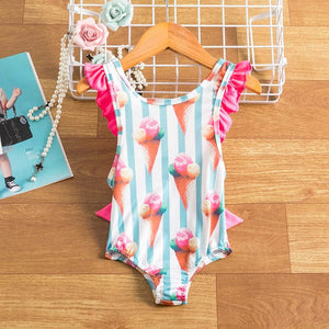 Elegant One-Piece Baby Girl's Bathing Suit - Ideal Beachwear for Your Little Princess