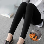 Load image into Gallery viewer, Women&#39;s Black Velvet Maternity Leggings: Exceptional Comfort and Style for Lounge Wear
