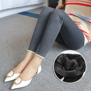 Women's Black Velvet Maternity Leggings - Exceptional Comfort and Style for Lounge Wear