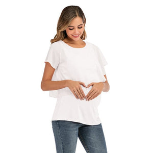 SALE Maternity Double Layer T-Shirt - Chic Nursing Top for Moms!