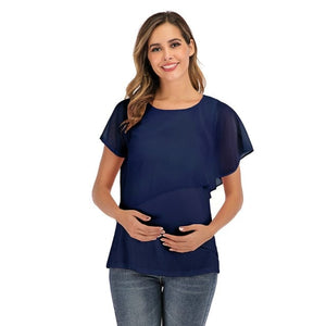 SALE Maternity Double Layer T-Shirt: Nursing Chic in Style!