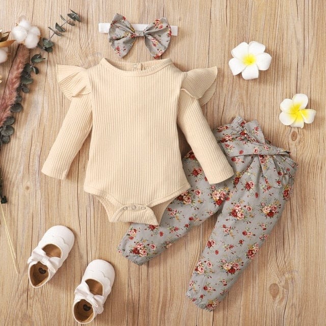 Baby Girl Winter Outfit Set - Adorable 3-Piece Ensemble 