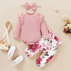 Baby Girl Winter Outfit Set - Adorable 3-Piece Ensemble 