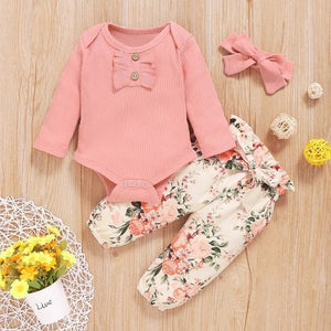 Baby Girl Winter Outfit Set - Adorable 3-Piece Ensemble 