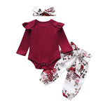 Load image into Gallery viewer, Adorable 3 Piece Baby Girl Clothes Set - Perfect for Your Little Princess: - Finest Baby Girl Outfit
