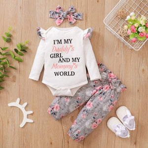 Adorable 3 Piece Baby Girl Clothes Set - Perfect for Your Little Princess: - Finest Baby Girl Outfit
