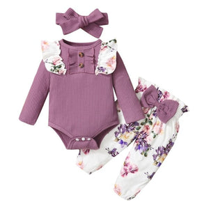 Adorable 3 Piece Baby Girl Clothes Set - Perfect for Your Little Princess: - Finest Baby Girl Outfit