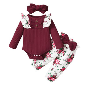 Adorable 3 Piece Baby Girl Clothes Set - Perfect for Your Little Princess: - Finest Baby Girl Outfit