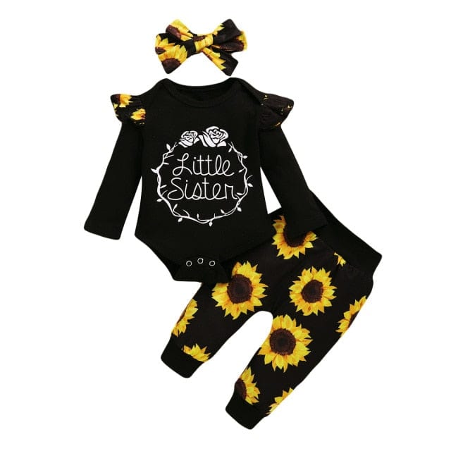 Adorable 3 Piece Baby Girl Clothes Set - Perfect for Your Little Princess: - Finest Baby Girl Outfit