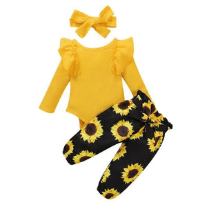 Adorable 3 Piece Baby Girl Clothes Set - Perfect for Your Little Princess: - Finest Baby Girl Outfit