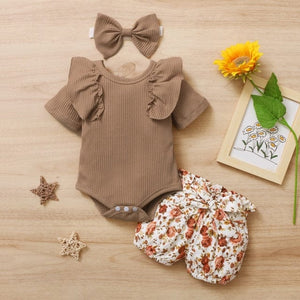 Adorable 3 Piece Baby Girl Clothes Set - Perfect for Your Little Princess: - Finest Baby Girl Outfit