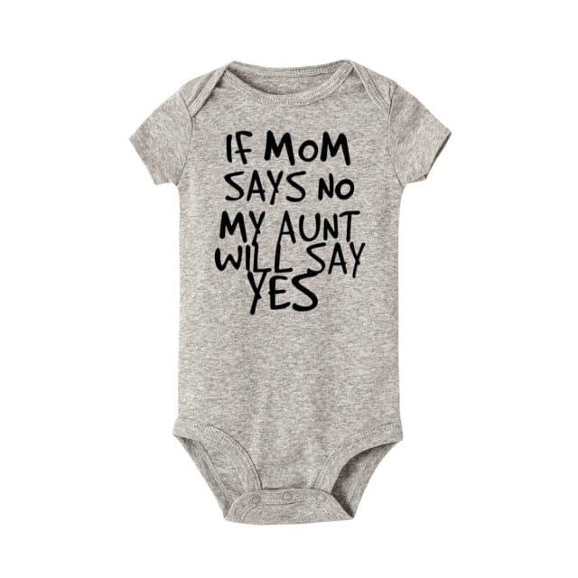 "Adorable Uni-Gender Baby Romper, 'If Mom Says No