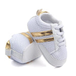 Load image into Gallery viewer, Premium Leather Sneakers for Soft-Soled Baby Boys and Girls - Two Striped Design for a Stylish Look

