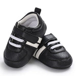 Load image into Gallery viewer, Premium Leather Sneakers for Soft-Soled Baby Boys and Girls - Two Striped Design for a Stylish Look
