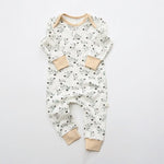 Load image into Gallery viewer, Long-Sleeved Cotton Print Romper for Baby Girls and Boys with Ruffle 
