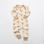Load image into Gallery viewer, Long-Sleeved Cotton Print Romper for Baby Girls and Boys with Ruffle 
